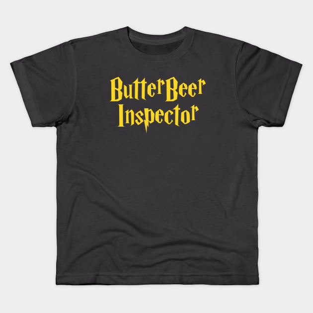 Yellow ButterBeer Inspector Kids T-Shirt by littleSamantics